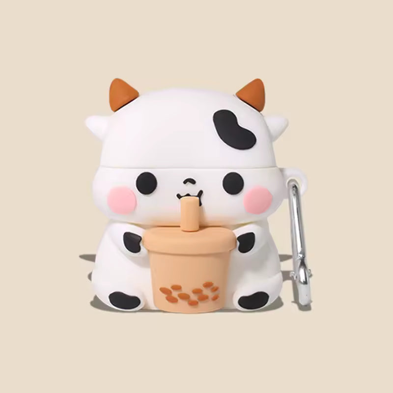 Boba Tea Cow Earbuds Case